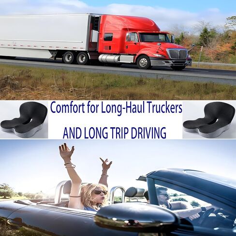 Memory Foam Truck Seat Cushion for Truck Driver – Ergonomic Driver Seat Cushion with Lumbar Support, Ideal Car Seat Cushions for Driving, Cushion Lab Certified in Saudi Arabia