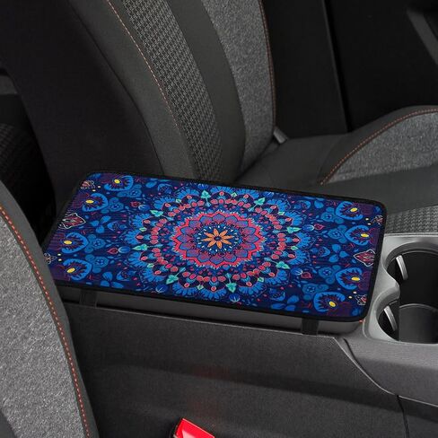 1pc Center Console Armrest Cover Pad 12.6x7.5 inch Flower Neoprene Car Armrest Cushion Waterproof Armrests Seat Box Cover Protector for Universal Cars Vehicles SUVs in Saudi Arabia