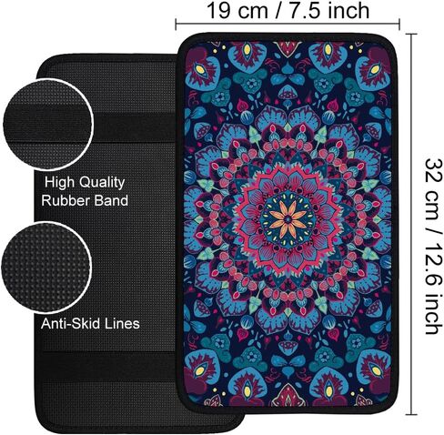 1pc Center Console Armrest Cover Pad 12.6x7.5 inch Flower Neoprene Car Armrest Cushion Waterproof Armrests Seat Box Cover Protector for Universal Cars Vehicles SUVs in Saudi Arabia