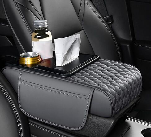 غطاء وحدة التحكم في مركز ذراع السيارات في Lincoln Town Car 2000-2011 ، وسادة وحدة التحكم المركزية مع حامل الكأس ، وسادة مسند الذراعين متعددة الوظائف ، E Beige in Kuwait
