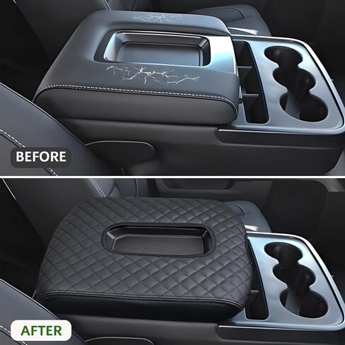 Center Console Cover Compatible with 2014-2018 Chevy Silverado/GMC Sierra Jump Seat Accessories, Middle Console Armrest Lid Leather Protective Cover(ONLY for Jump Seat Console) in Kuwait
