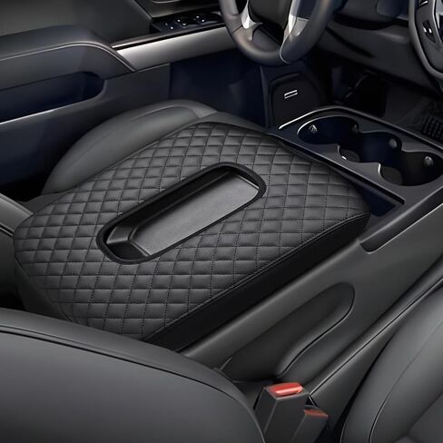 Center Console Cover Compatible with 2014-2018 Chevy Silverado/GMC Sierra Jump Seat Accessories, Middle Console Armrest Lid Leather Protective Cover(ONLY for Jump Seat Console) in Kuwait