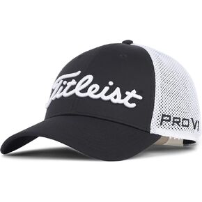 قبعة جولف Titleist Tour Sports Staff Collection كبيرة جدًا إلى مزدوجة كبيرة جدًا مع فاتورة منحنية، وظهر شبكي، وتصميم أنيق، والتحكم في الرائحة، أسود in Kuwait