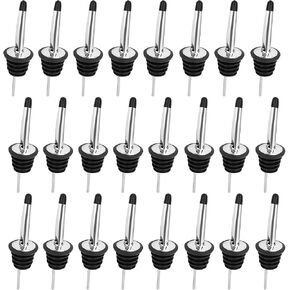 12 Pack Liquor Bottle Pourers, Stainless Steel Liquor Pour Spout, Olive Oil Spout, Bar Bartender Bottle Pourers for Alcohol with Rubber Dust Caps, Tapered Spout in Saudi Arabia