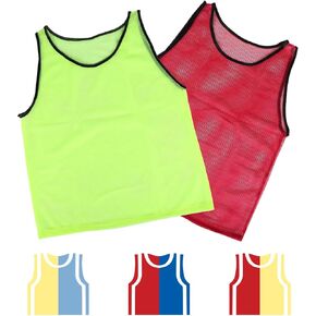 Teens Scrimmage Practice Jerseys Team Pinnies Sports Vest Soccer, Football, Basketball, Volleyball (Single Side(6 Red/6 Blue), Youth) in Kuwait