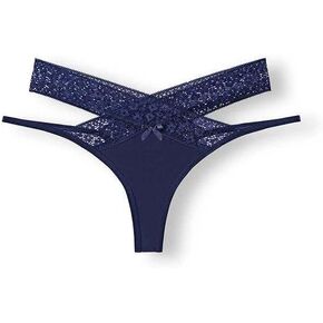 1 pack of 4 items/4, (Dark bleu,white,green,black).Lace style Gstring sensual underwear,cotton crotch,easy and confortable in Saudi Arabia