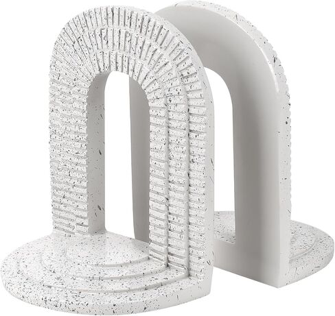 Vintage Heavy Arch Bookends, 2 Unique Gold Decorative Bookend for Shelves or Bookcase, Anti-Slip Book Shelf Bookends Decorative, Gifts for Mother and Father in Saudi Arabia