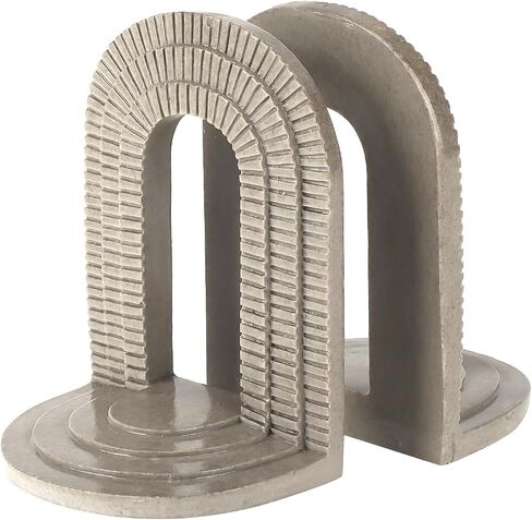 Vintage Heavy Arch Bookends, 2 Unique Gold Decorative Bookend for Shelves or Bookcase, Anti-Slip Book Shelf Bookends Decorative, Gifts for Mother and Father in Saudi Arabia
