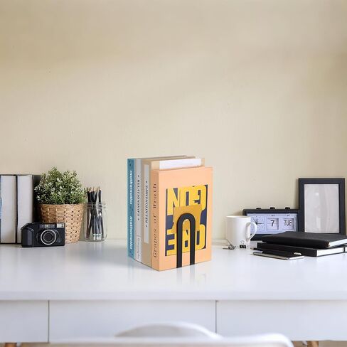 Chunful 6 Pcs Modern Metal Book Ends for Shelves Decorative Small Black Bookends Book Shelf Organizer Minimalist Design Stopper to Hold Books for Home Office in Saudi Arabia