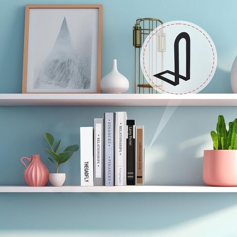 Chunful 6 Pcs Modern Metal Book Ends for Shelves Decorative Small Black Bookends Book Shelf Organizer Minimalist Design Stopper to Hold Books for Home Office in Saudi Arabia