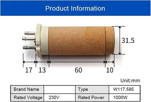 عنصر التدفئة لآلة لحام الهواء الساخن Ceramic Cermic Core 117.589 230V 2000w/عنصر التدفئة in Saudi Arabia