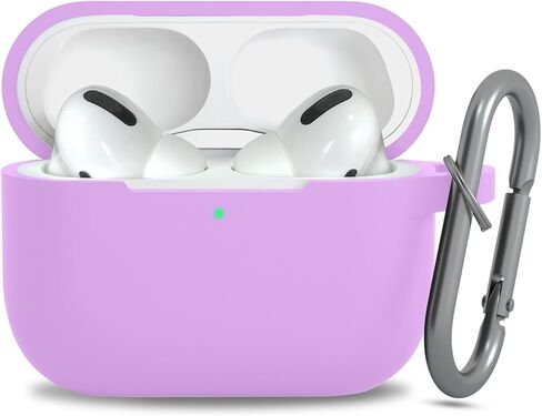 غطاء حافظة AirPods Pro الجيل الثاني/الأول مع سلسلة مفاتيح، ملحقات واقية من السيليكون الناعم مضادة للغبار لعلبة شحن Apple AirPods Pro 2 2022/2019، شاشة LED أمامية مرئية، أسود in Kuwait