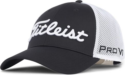 قبعة جولف Titleist Tour Sports Staff Collection كبيرة جدًا إلى مزدوجة كبيرة جدًا مع فاتورة منحنية، وظهر شبكي، وتصميم أنيق، والتحكم في الرائحة، أسود in Kuwait