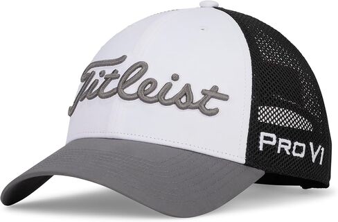 Titleist Tour Sports Staff Collection Extra Large to Double Extra Large Golf Cap with Curved Bill, Mesh Back, Stylish Design, and Odor Control, Black in Kuwait