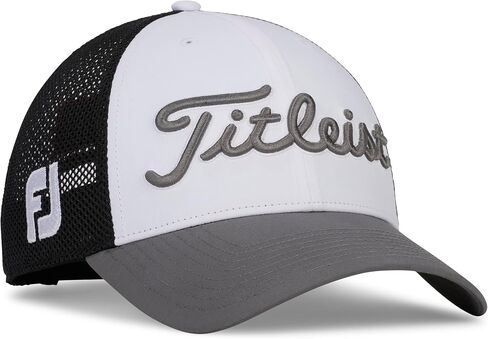 Titleist Tour Sports Staff Collection Extra Large to Double Extra Large Golf Cap with Curved Bill, Mesh Back, Stylish Design, and Odor Control, Black in Kuwait