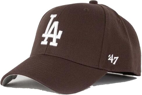 47 Los Angeles Dodgers Brown MVP Velcro Strap ، قبعة قابلة للتعديل قابلة للتعديل in Saudi Arabia