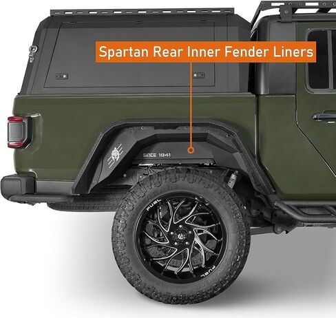 Hooke Road Gladiator JT Rear Inner Fender Liners, SPARTAN Steel Wheel Well Liner Covers Compatible with Jeep Gladiator JT 2020 2021 2022 2023 2024 2025 2/4 Doors - 2PCS in Saudi Arabia