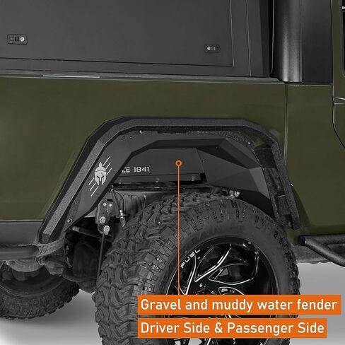 Hooke Road Gladiator JT Rear Inner Fender Liners, SPARTAN Steel Wheel Well Liner Covers Compatible with Jeep Gladiator JT 2020 2021 2022 2023 2024 2025 2/4 Doors - 2PCS in Saudi Arabia