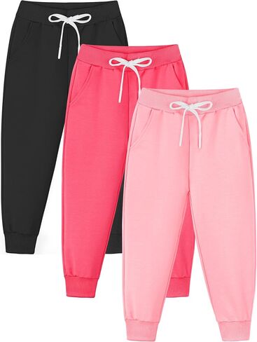 Resinta 3 Packs Girls 'Girls Tovdans Toddler active jogger pants Kids Disual Athletic Athle in Saudi Arabia