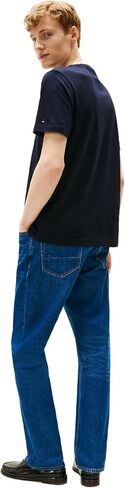 Tommy Hilfiger Men Men Short Sleeve Cotton Thirts مع شعار مطبوع ، متوفر أيضًا في Big & Tall in Kuwait