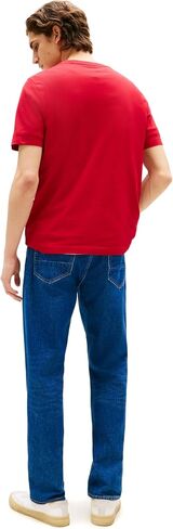 Tommy Hilfiger Men Men Short Sleeve Cotton Thirts مع شعار مطبوع ، متوفر أيضًا في Big & Tall in Kuwait