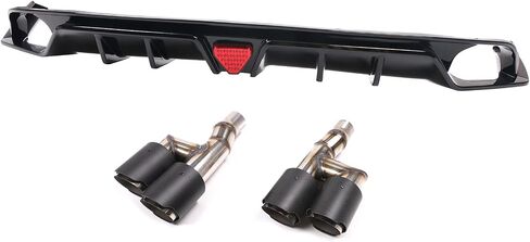 FREEMOTOR802 Compatible With 2022-2024 Honda Civic 11th Gen EX/Touring/Si Trims Sedan 4-Door Rear Diffuser, IKON Style Gloss Black Rear Bumper Diffuser Lip Added on Bodykit Replacement in Saudi Arabia