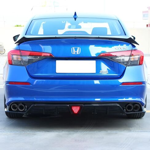 FREEMOTOR802 Compatible With 2022-2024 Honda Civic 11th Gen EX/Touring/Si Trims Sedan 4-Door Rear Diffuser, IKON Style Gloss Black Rear Bumper Diffuser Lip Added on Bodykit Replacement in Saudi Arabia