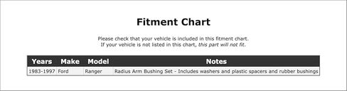 طقم جلبة ذراع نصف القطر الأمامية متوافقة مع فورد رينجر 1997 1996 1995 1994 1993 1992 1991 1990 1989 1988 1987 1986 1985 1984 1983 P-2931653 in Kuwait