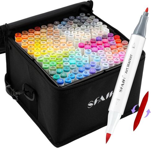 Light Skin Tone Marker Pens 12 Colors - Dual Brush & Chisel Tips Art Marker Set for Portraits Coloring Drawing in Saudi Arabia