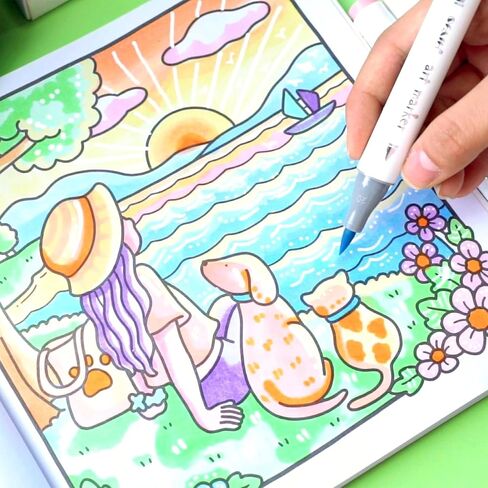 Light Skin Tone Marker Pens 12 Colors - Dual Brush & Chisel Tips Art Marker Set for Portraits Coloring Drawing in Saudi Arabia