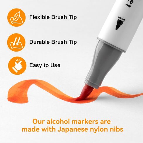 Light Skin Tone Marker Pens 12 Colors - Dual Brush & Chisel Tips Art Marker Set for Portraits Coloring Drawing in Saudi Arabia