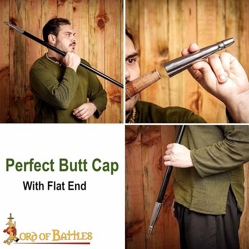 Lord of Battles Medieval Spear Butt Cap Viking Spearpoint Butt Steel Tip for Spears, Poles, & Outdoor Tools in Saudi Arabia
