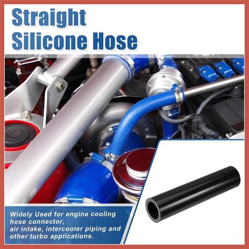 ACROPIX 1" ID 6" Length 4-Ply Reinforced High Temp Straight Coupler Silicone Reducer Hose Black for Car Intercooler Intake Piping Car Parts in Saudi Arabia