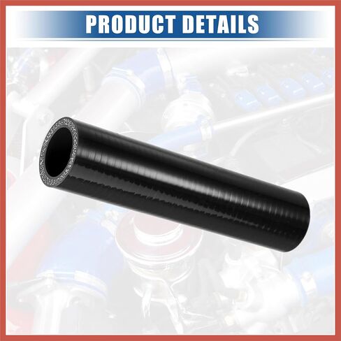 ACROPIX 1" ID 6" Length 4-Ply Reinforced High Temp Straight Coupler Silicone Reducer Hose Black for Car Intercooler Intake Piping Car Parts in Saudi Arabia