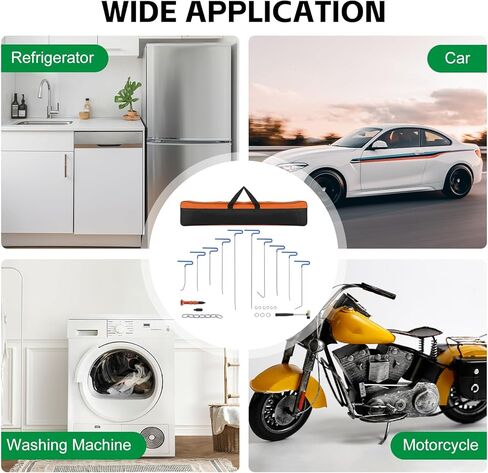 طقم إزالة دنت بلا طلاء ، 23pcs قضبان إصلاح دنت السيارة ، أداة إصلاح جسم السيارة لضربات الأبواب ، الخدوش البسيطة وأضرار البرد (23 قطعة مع 3 قضبان) in Kuwait