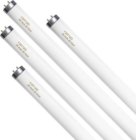 T12 15 Watt Fluorescent Bulb, 18 Inches F15T12/CW Straight Tube, Medium Bi-Pin Base, Cool White 4000K 800 Lumens 4 Count in Kuwait