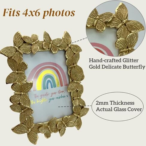 5x7 Antique Picture Frame Gold Butterfly 5 x 7 Vintage Photo Frames for Tabletop Display and Wall Mount Vertical Horizontal in Saudi Arabia