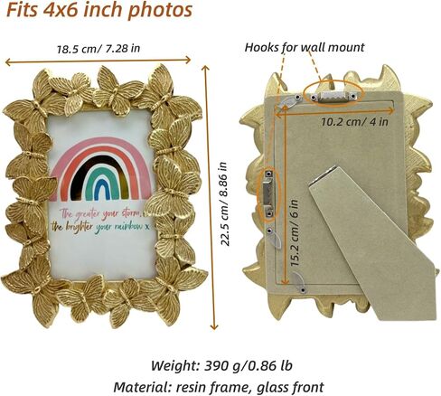 5x7 Antique Picture Frame Gold Butterfly 5 x 7 Vintage Photo Frames for Tabletop Display and Wall Mount Vertical Horizontal in Saudi Arabia