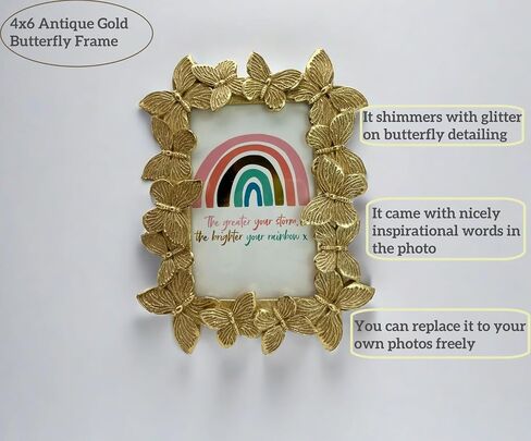 5x7 Antique Picture Frame Gold Butterfly 5 x 7 Vintage Photo Frames for Tabletop Display and Wall Mount Vertical Horizontal in Saudi Arabia