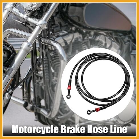 Brake Hose AN3 28 90 Degree M10 Motorcycle Hydraulic Brake Line Oil Hose Pipe Fitting for ATV Motorcycle Motocross Racing Bike 240cm Black 1Set Replacement in Saudi Arabia