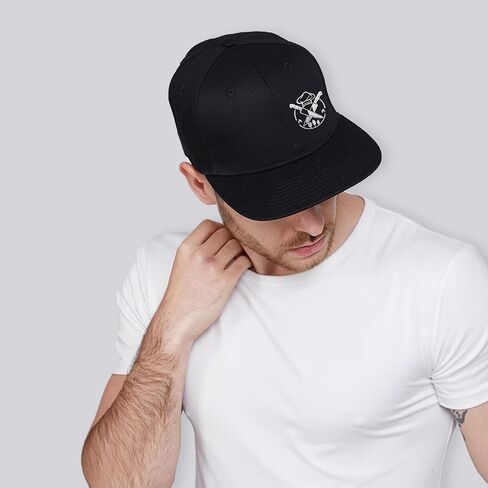 Skull Hats for Men Embroidered Baseball Cap for Women Black Flat Bill Snapback Hat Skeleton Dad Trucker Hats in Kuwait