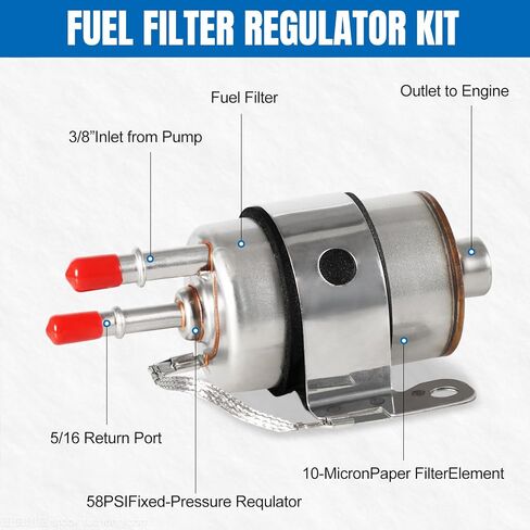 LS Swap EFI Fuel Injection Hose Line Fitting Kit with 6AN 3/8", PTFE EFI Fuel Hose Kit and 58 PSI Fuel Filter Regulator Return Fuel Rail Adpater in Saudi Arabia