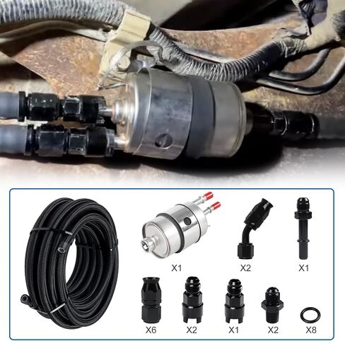 LS Swap EFI Fuel Injection Hose Line Fitting Kit with 6AN 3/8", PTFE EFI Fuel Hose Kit and 58 PSI Fuel Filter Regulator Return Fuel Rail Adpater in Saudi Arabia