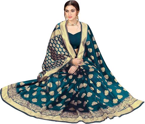 Nivah Fashion Women's Banarasi Art Silk Saree with Blouse Piece in Kuwait