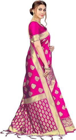 Nivah Fashion Women's Banarasi Art Silk Saree with Blouse Piece in Kuwait