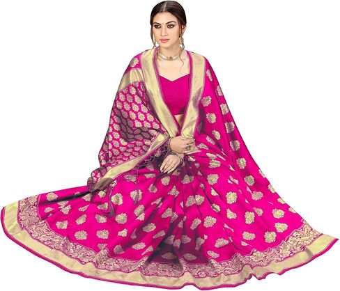 Nivah Fashion Women's Banarasi Art Silk Saree with Blouse Piece in Kuwait