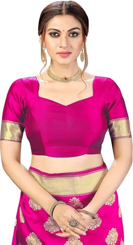 Nivah Fashion Women's Banarasi Art Silk Saree with Blouse Piece in Kuwait