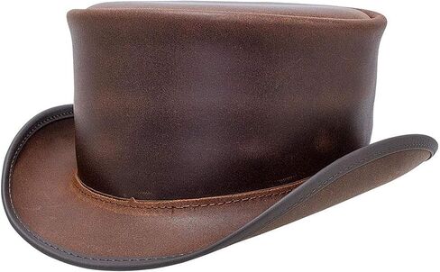 American Hat Makers Marlow Leather Top Hat — Stylish & Shapeable Wide Brim Hat in Kuwait