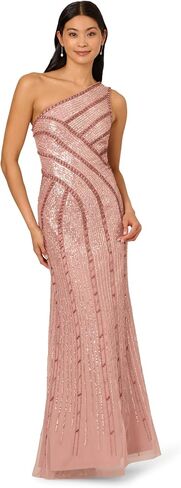 Adrianna Papell Women's Bead Mesh Long Dress in Saudi Arabia