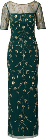 Adrianna Papell Women's Bead Mesh Long Dress in Saudi Arabia